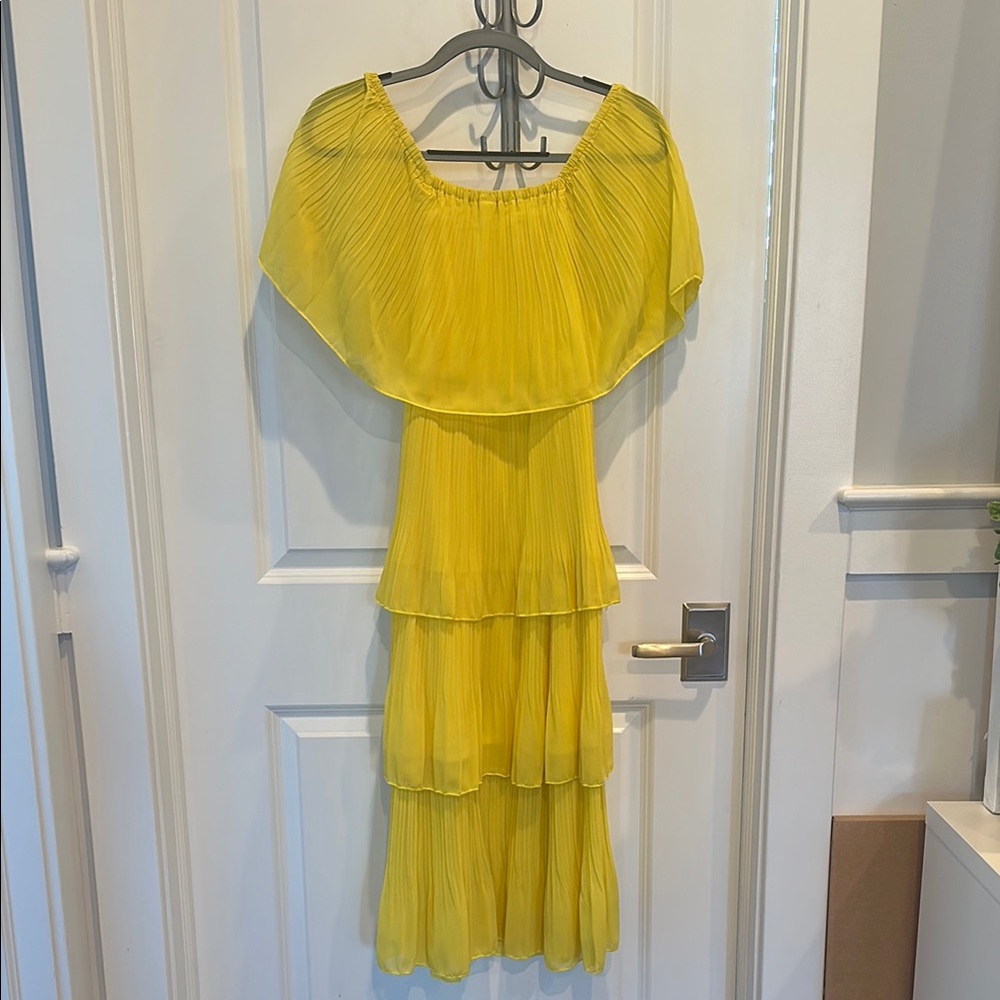 Elegant Yellow Off-Shoulder Dress
